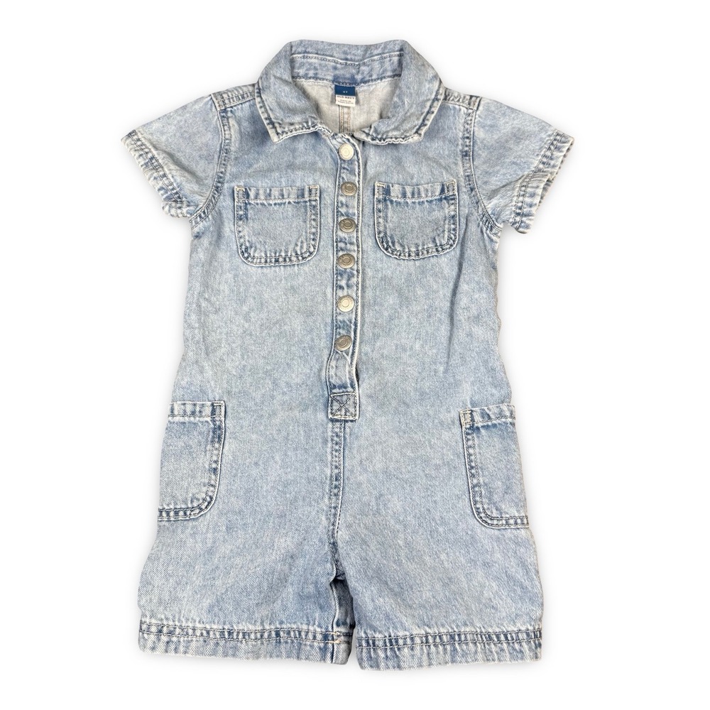 Old Navy Girls 4t Denim Romper Easy Button School Casual Fall Summer Clothing